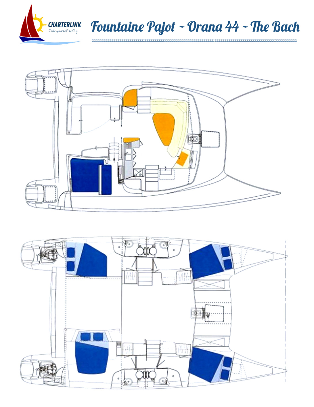 Layout of Fountaine Pajot - Orana 44